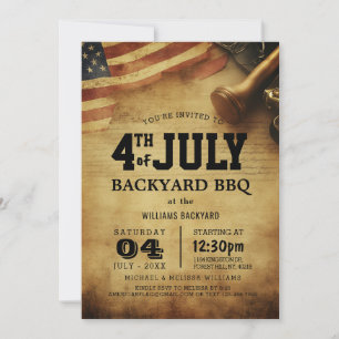 Moderne 4. Juli Backyard GRILLEN I Rustikal Einladung