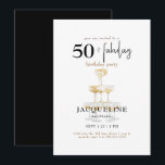 Moderne 50 & fabelhafte Black Birthday Party Einladung<br><div class="desc">Black and Gold 50 & fabelhafte Geburtstagsparty Einladung. Modern.</div>