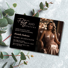 Moderne 50 & fabelhafte Foto Rose Gold 50. Geburts Einladung