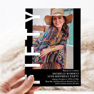 Moderne 50. Foto 50. Geburtstagsparty Einladung