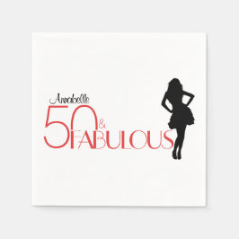 Moderne 50. Geburtstag Personalisiert 50 & FABULOU Serviette