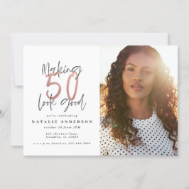 Moderne 50. Geburtstag schicke Typografie Rose Gol