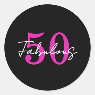 Moderne 50. Geburtstagsfeier 50 und Fabelhafte Par Runder Aufkleber