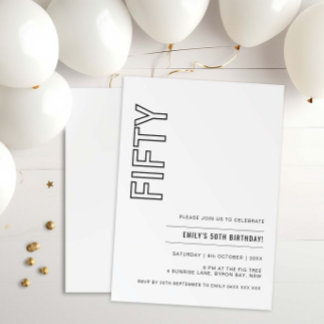 Moderne 50. Geburtstagsparty Einladung