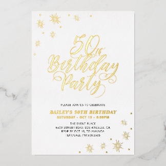 Moderne 50. Geburtstagsparty Einladung zum Real Fo