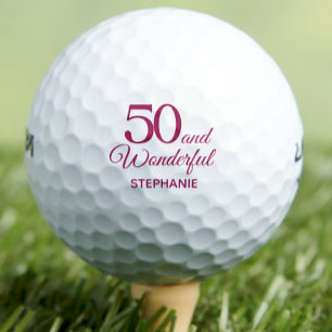 Moderne 50. Geburtstagsparty mit einfachen rosa Go Golfball