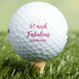 Moderne 50. Geburtstagsparty mit einfachen rosa Go Golfball