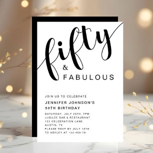 Moderne 50 und fabelhafte 50. Geburtstag Einladung