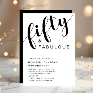 Moderne 50 und fabelhafte 50. Geburtstag Einladung