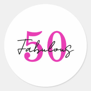 Moderne 50 und Fabelhafte 50. Geburtstagsfeier Runder Aufkleber