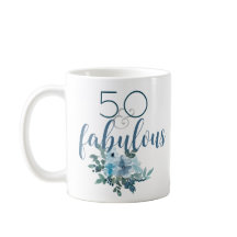 Moderne 50 und fabelhafte blaue Flora Wasserfarbe