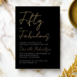 Moderne 50 und fantastische goldene 50. Geburtstag Einladung
