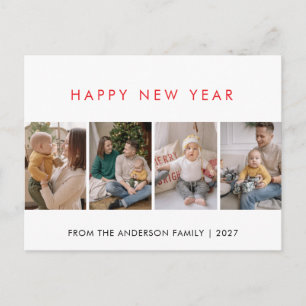 Moderne 5-Foto-Collage Neujahrsgruß Feiertagspostkarte