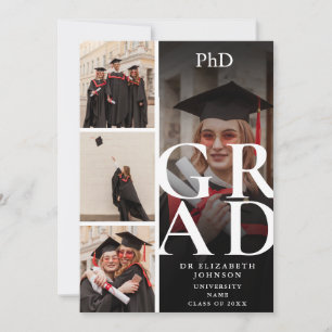 Moderne 5-Foto-Graduierungsparty Einladung