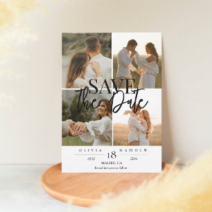 Moderne 5-Foto Hochzeit retten Termine Save The Date