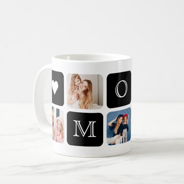 Moderne 5-Foto-Tasse "Mama" Kaffeetasse (Vorderseite Links)