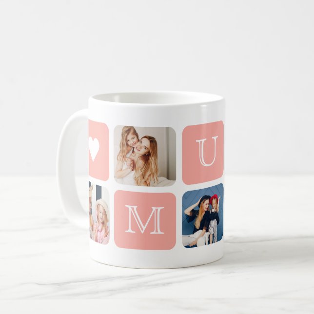 Moderne 5-Foto-Tasse "Mum" Kaffeetasse (Vorderseite Links)