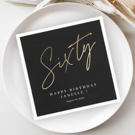 Moderne 60. Geburtstag einfach stilvoll elegant Serviette