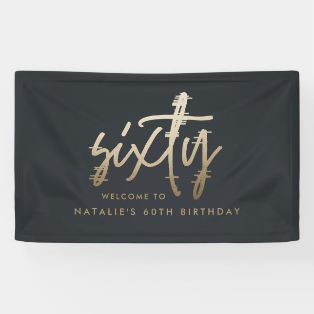 Moderne 60. Geburtstag einfach, stilvoll und elega Banner (Horizontal)