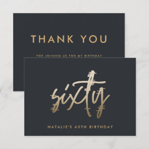 Moderne 60. Geburtstag einfach, stilvoll und elega Dankeskarte