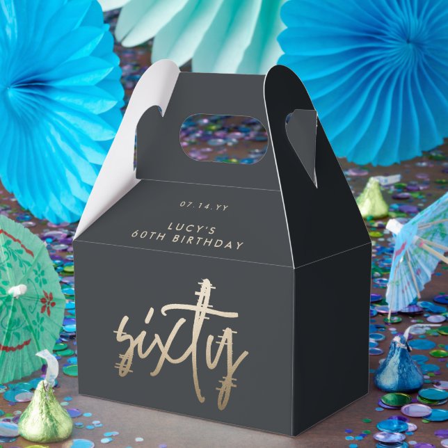 Moderne 60. Geburtstag einfach, stilvoll und elega Geschenkschachtel (Party)