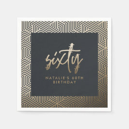 Moderne 60. Geburtstag einfach, stilvoll und elega Serviette