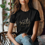 Moderne 60. Geburtstag einfach, stilvoll und elega T-Shirt<br><div class="desc">Modernes 60. Geburtstag schlichte,  elegante Goldschrift 60. Geburtstag Design Match T - Shirt Design Teil einer Kollektion.</div>