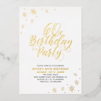 Moderne 60. Geburtstagsparty Gold Foil Einladung