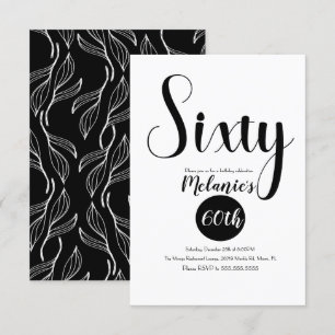 Moderne 60er Schrift fett Schwarzweiß Grünzeug Einladung