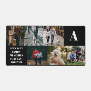 Moderne 6-Foto-Collage personalisierte Monogramm-A Schreibtischunterlage