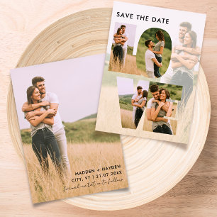 Moderne 6-Foto-Collage Save-the-Date-Liebesbriefe Save The Date
