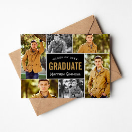 Moderne 6 Fotocollage Graduation Party Einladung