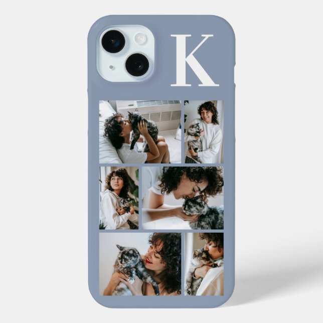 Moderne 6 Tier-Foto Staubblau Case-Mate iPhone Hülle (Rückseite)