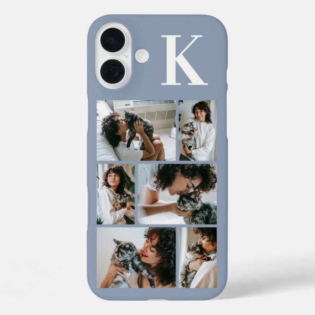 Moderne 6 Tier-Foto Staubblau Case-Mate iPhone Hülle (Rückseite)