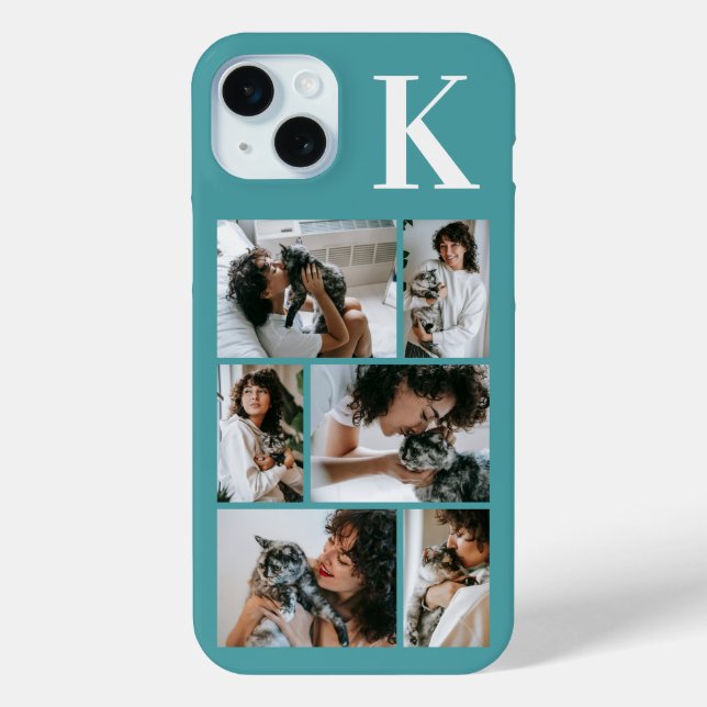 Moderne 6 Tierfotos Türkis Case-Mate iPhone Hülle (Rückseite)