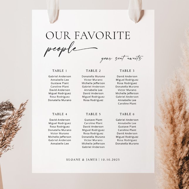 Moderne 6 Tische Begrüßungsdiagramm Poster (Von Creator hochgeladen)