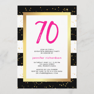 Moderne 70. Geburtstags-Party Einladung des