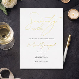 Moderne 70 und fabelhafte 70. Geburtstagsfeier  Folieneinladung