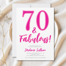 Moderne 70 und fantastische rosa 70. Geburtstagsfe