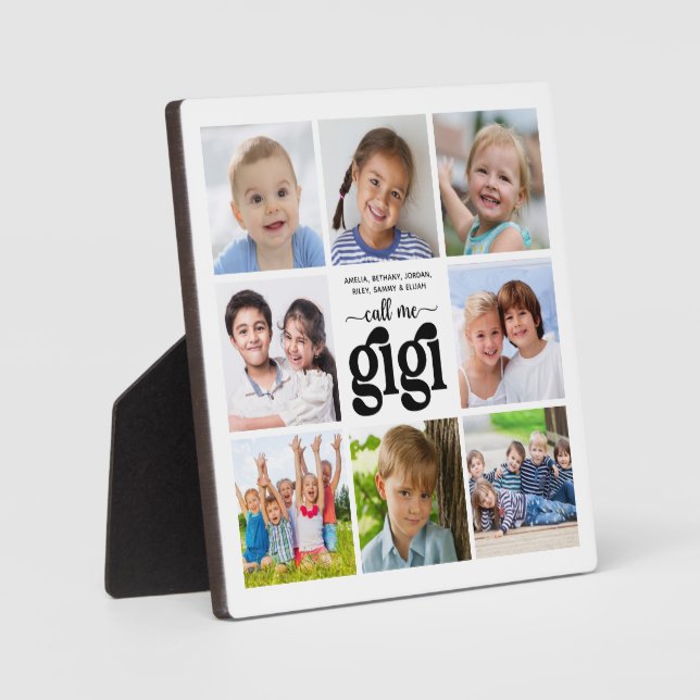 Moderne 8 Foto Collage Names nennen mich Gigi Fotoplatte (Vorderseite)
