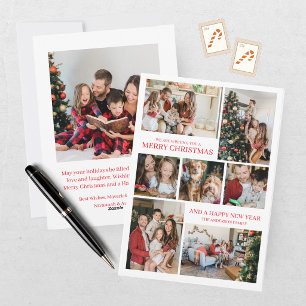 Moderne 8-Foto-Collage Rot Weihnachten