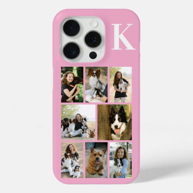 Moderne 8 Haustier Foto Rosa Case-Mate iPhone Hülle (Rückseite)