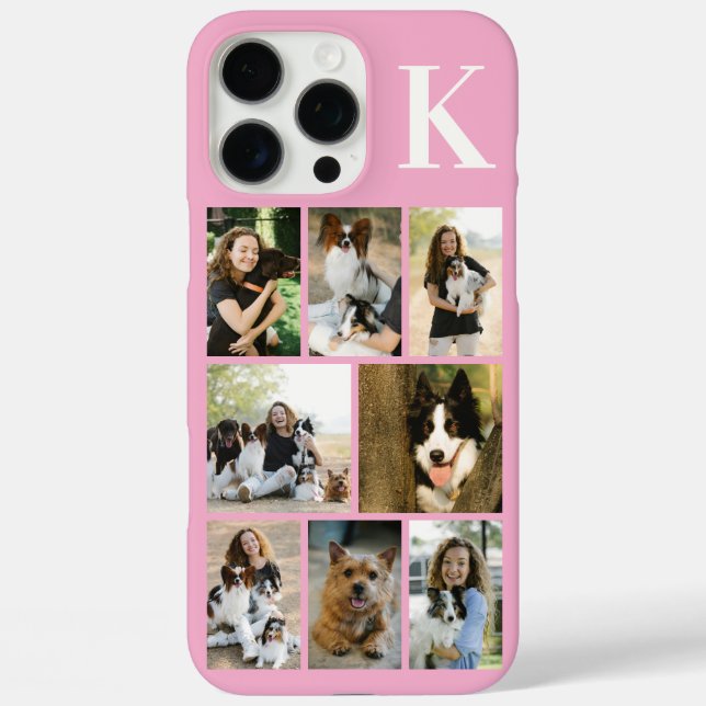 Moderne 8 Haustier Foto Rosa Case-Mate iPhone Hülle (Rückseite)
