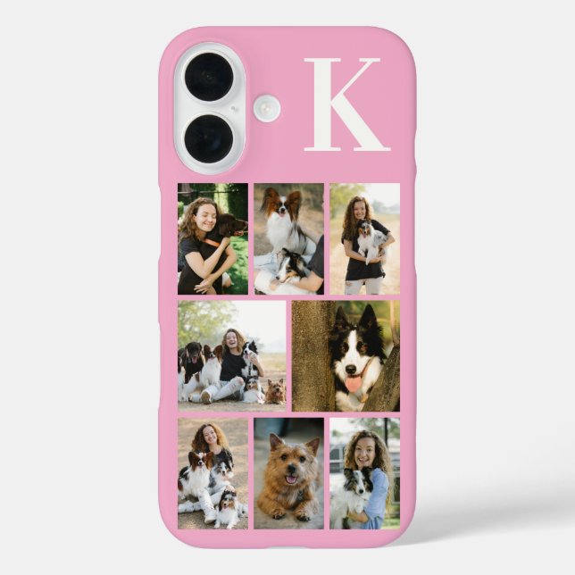 Moderne 8 Haustier Foto Rosa Case-Mate iPhone Hülle (Rückseite)
