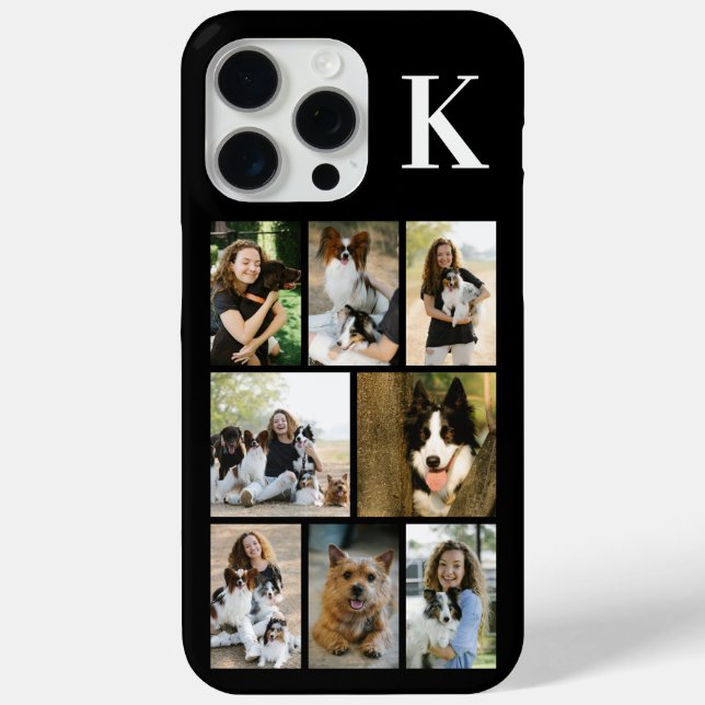 Moderne 8 Haustier Foto Schwarz Case-Mate iPhone Hülle (Rückseite)