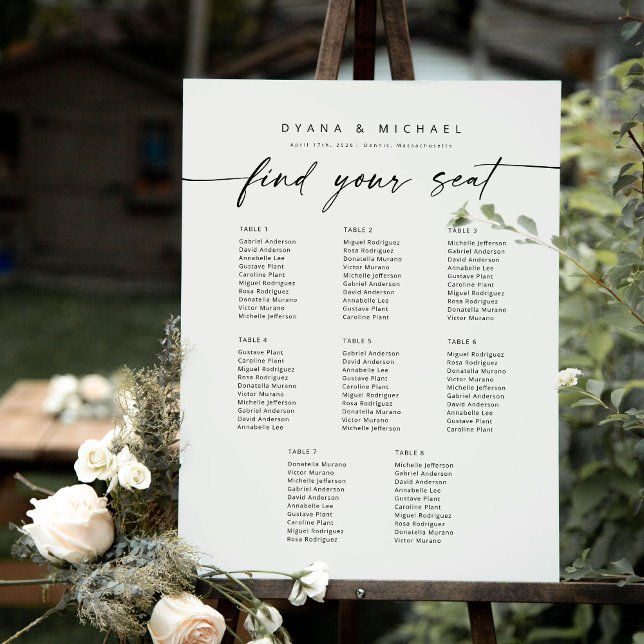 Moderne 8 Tische für Sitzplätze Poster (Von Creator hochgeladen)