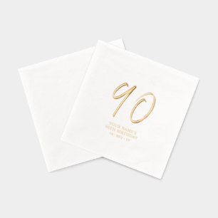 Moderne 90. Geburtstagsfeier im Brush Script Stil Servietten Mit Folie