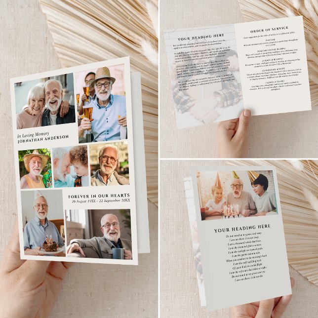 Moderne 9-Foto-Beerdigung in liebenswertem Gedächt Programm (Von Creator hochgeladen)