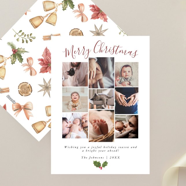 Moderne 9-Foto-Collage Frohe Weihnachten (Von Creator hochgeladen)