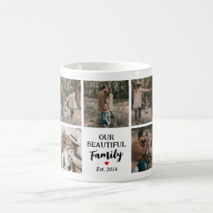 Moderne 9-Foto-Familien-Collage-Tasse Kaffeetasse